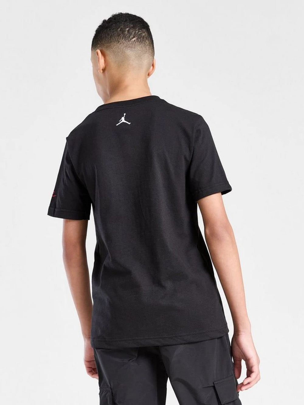 T-Shirt Jordan Jr Nera con Stampa Brand GFX