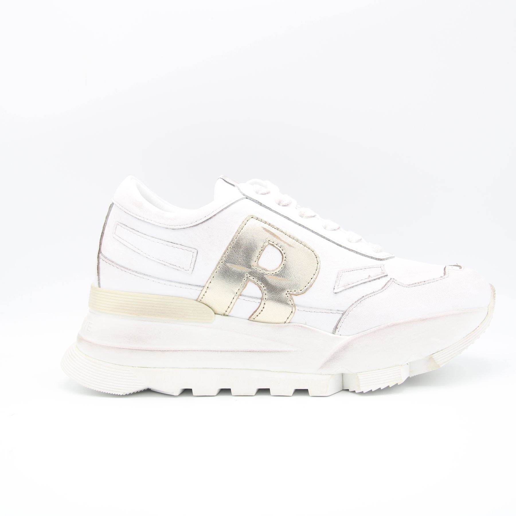 AKI 304 SOFT BRUSH BIANCO-ORO - SNEAKER - RUCOLINE