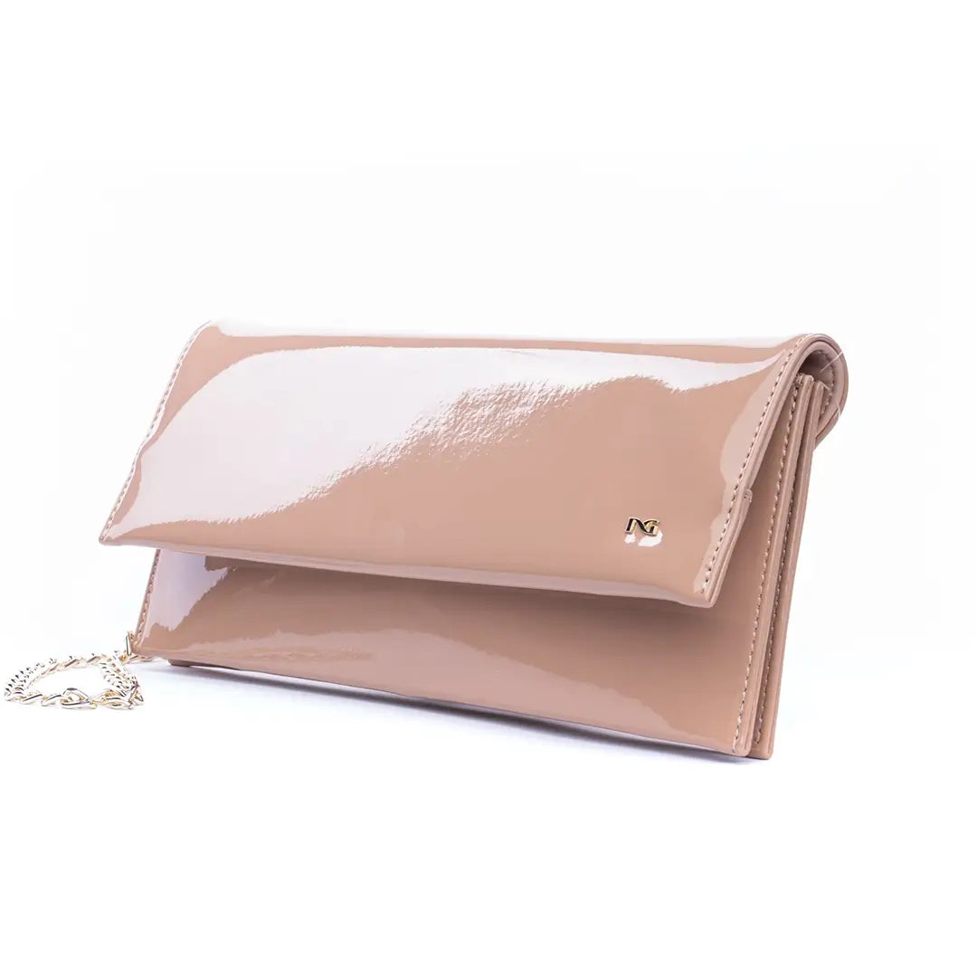 NERO GIARDINI POCHETTE DONNA IN VERNICE NUDO