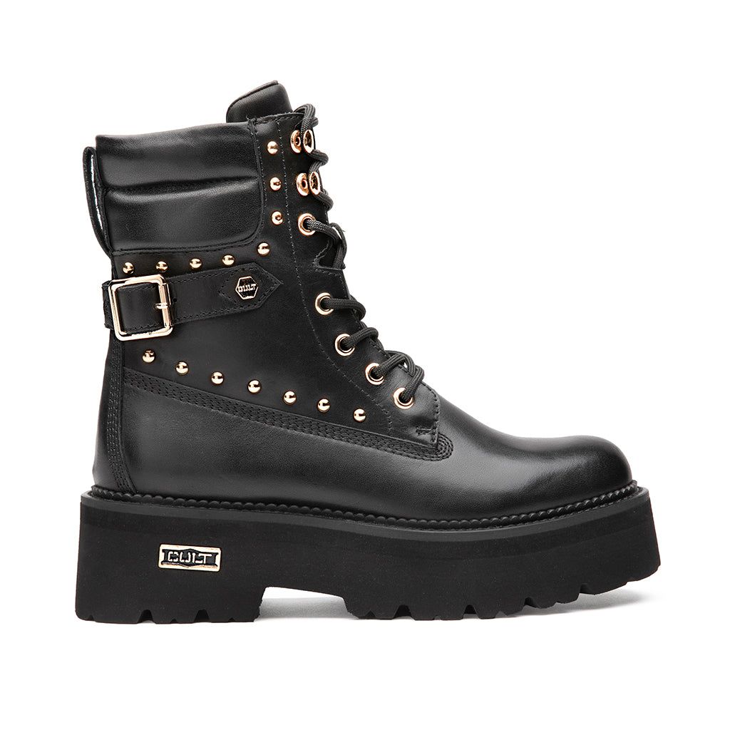 Cult ROCKY 4641 mid w leather black/gold studs