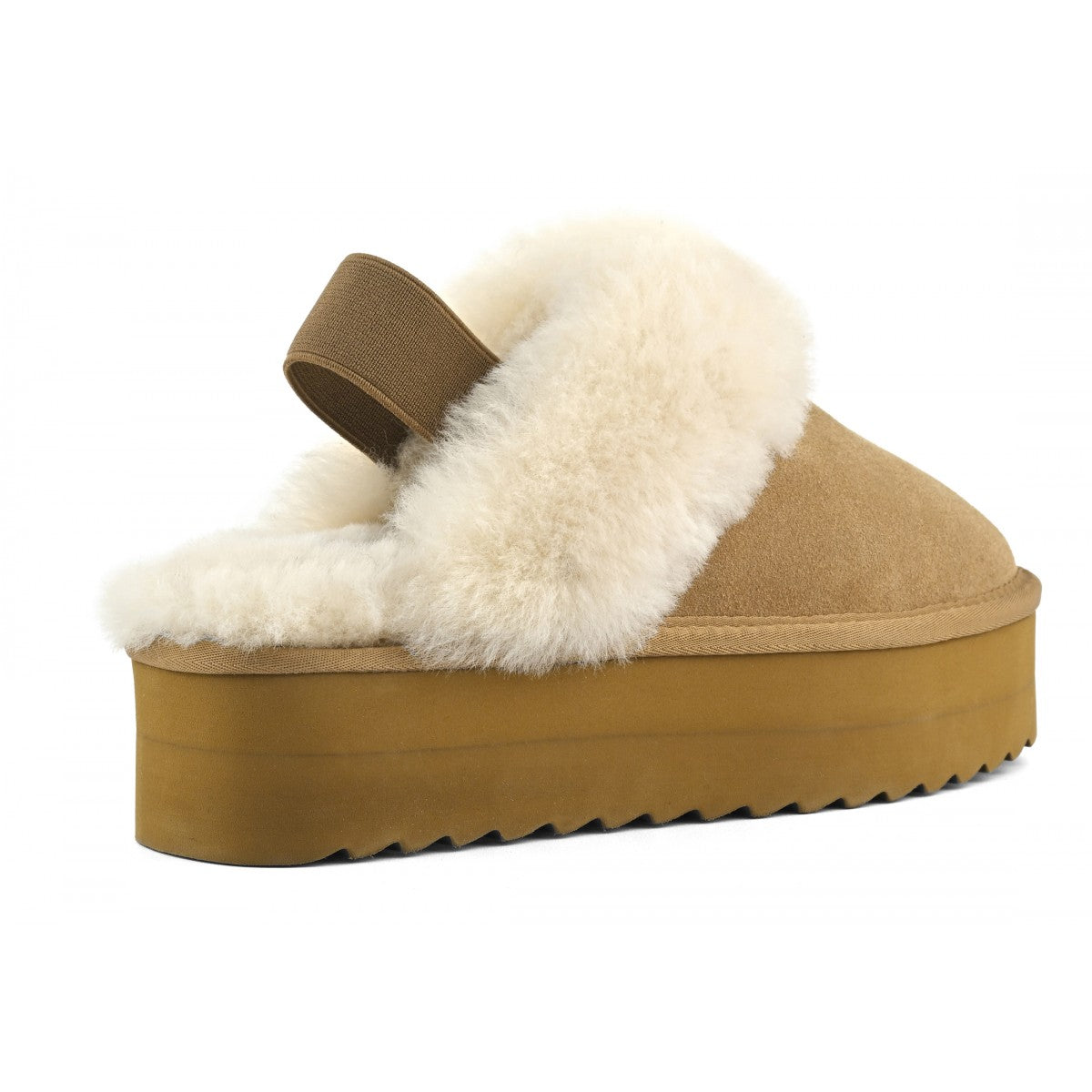 Platform sheepskin slipper