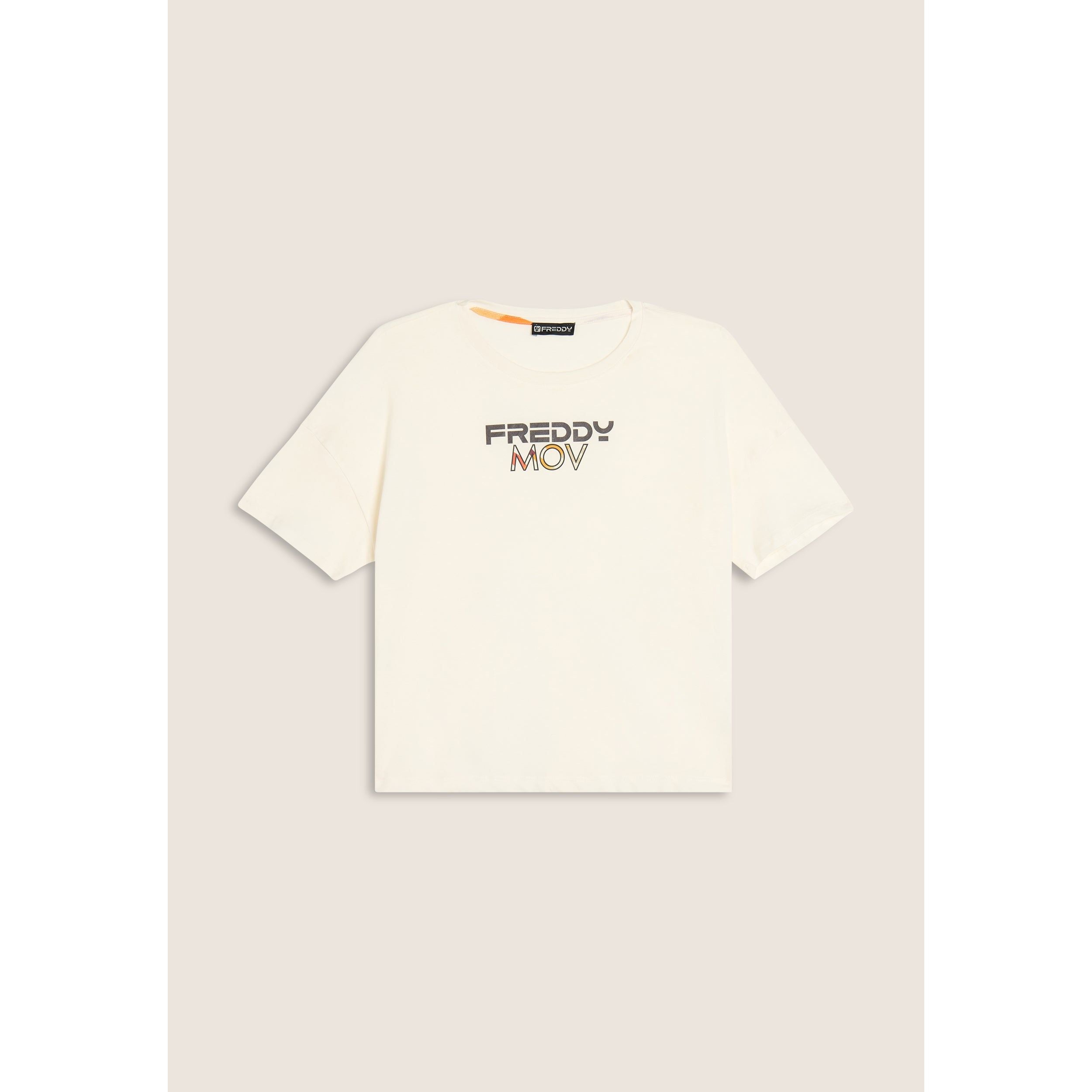 T-shirt Cropped con Spacchi Laterali