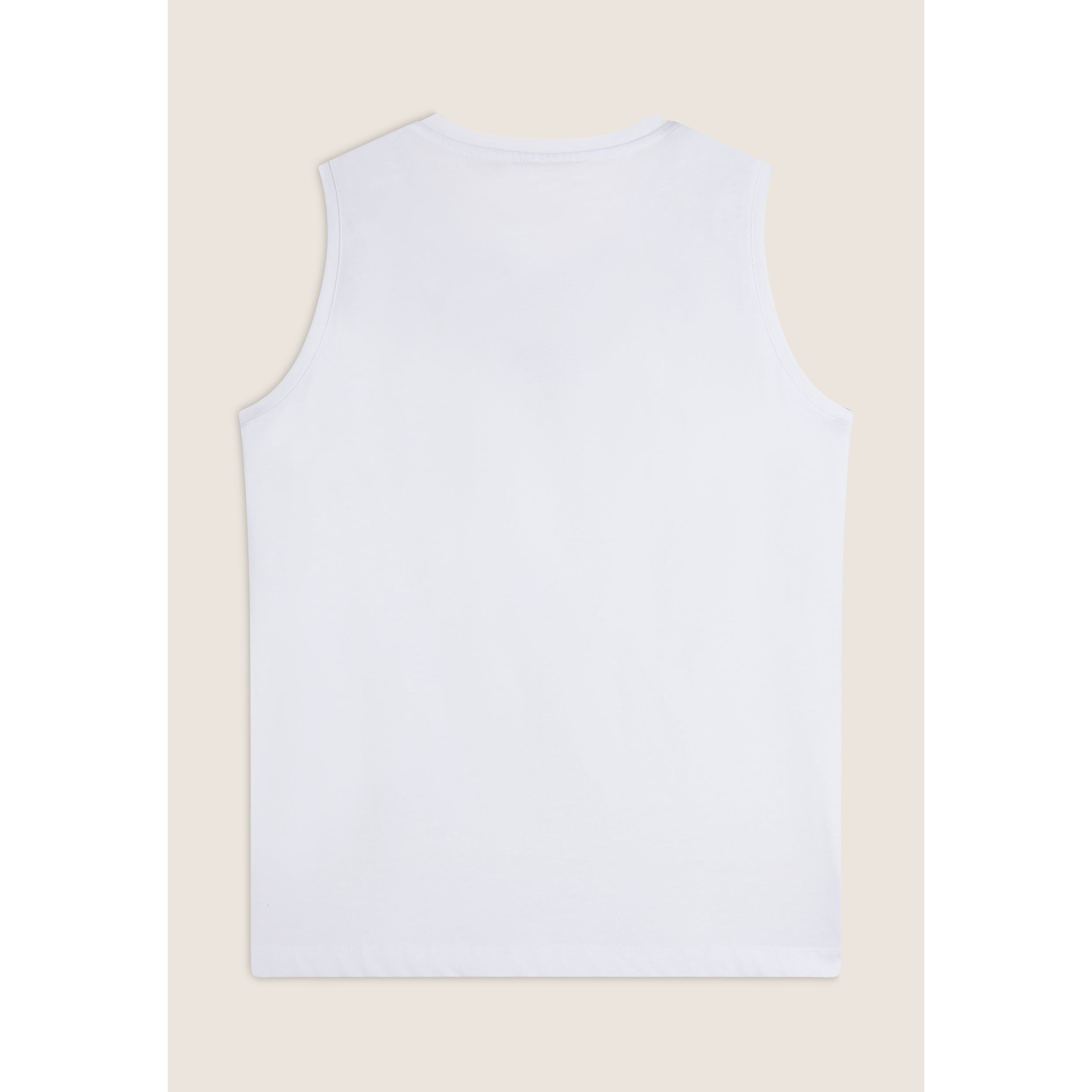 Canotta in jersey con stampa floreale sulle spalle