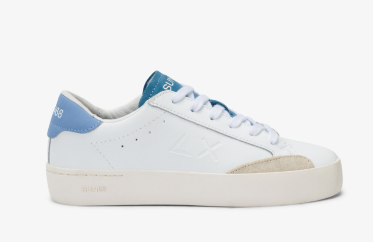 Sneaker Boy's Street in pelle bianca e avio