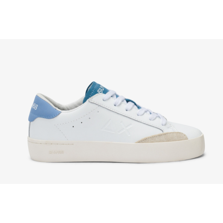 Sneaker Boy's Street in pelle bianca e avio