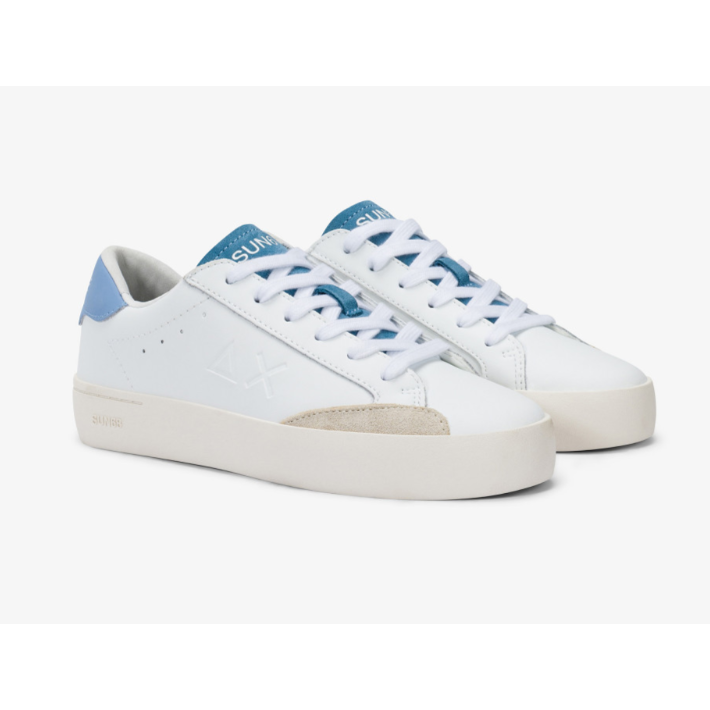 Sneaker Boy's Street in pelle bianca e avio