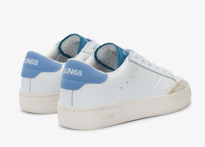 Sneaker Boy's Street in pelle bianca e avio