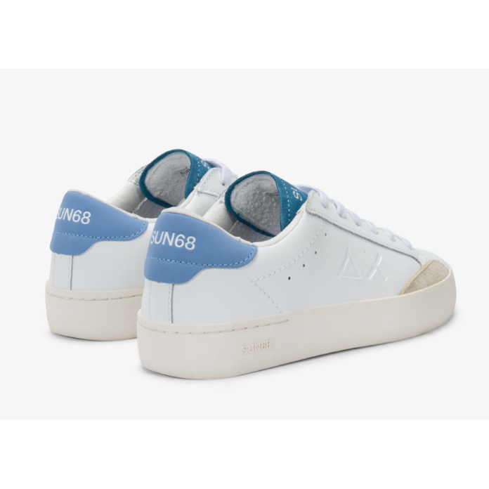 Sneaker Boy's Street in pelle bianca e avio