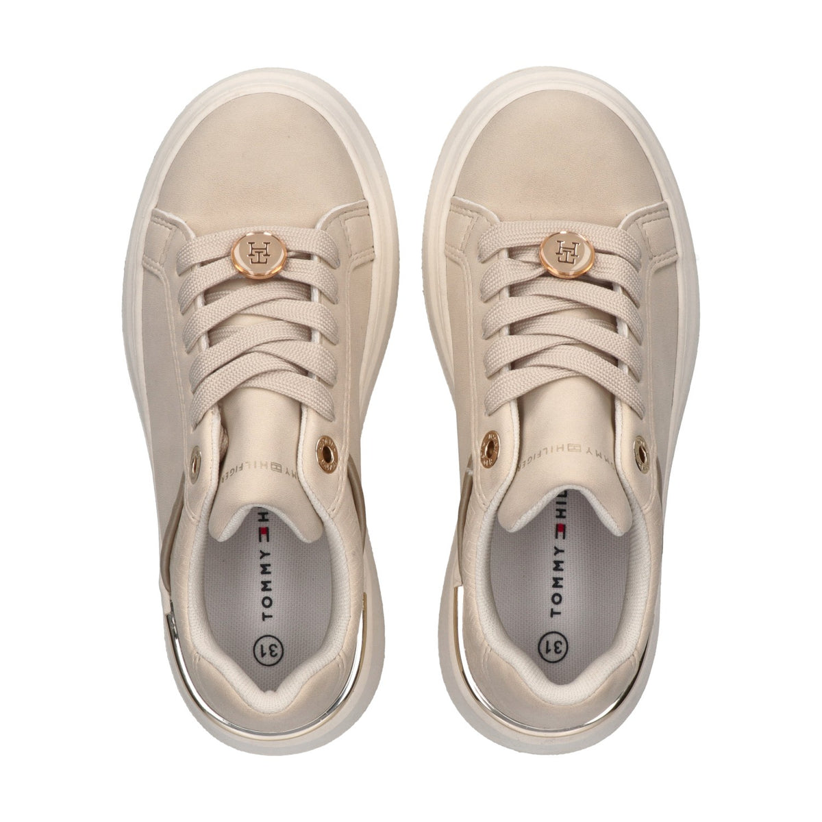 Tommy Hilfiger Sneaker Bassa Allacciata Latte Bambina - immagine 3