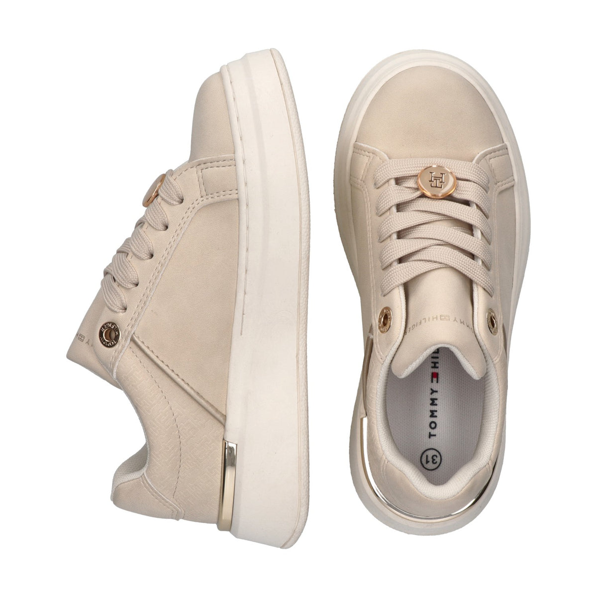 Tommy Hilfiger Sneaker Bassa Allacciata Latte Bambina - immagine 4