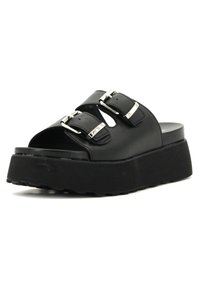 JANIS - Ciabattine con tacco - nero