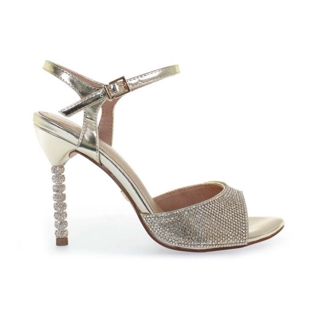 SANDALO STRASS C/TACCO STRASS ALTO