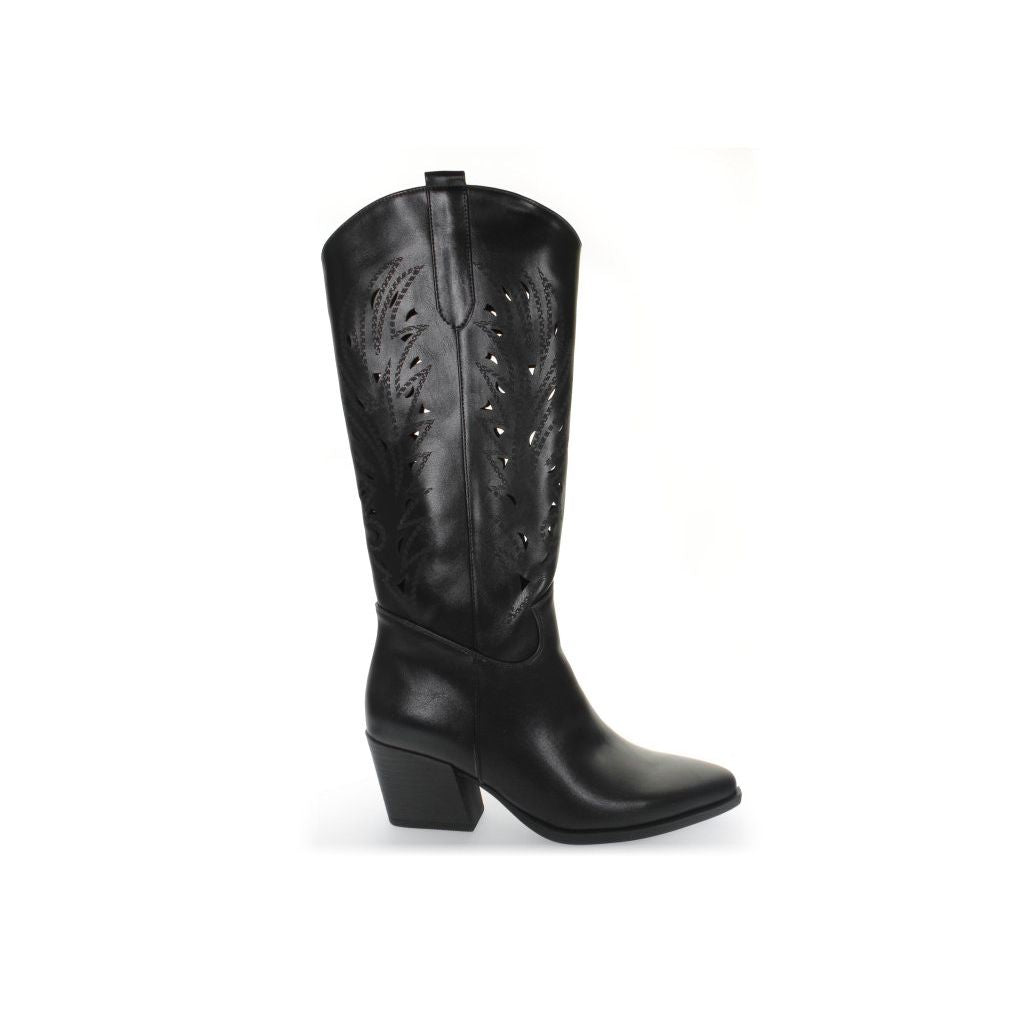 STIVALE TEXANO FORATO NERO