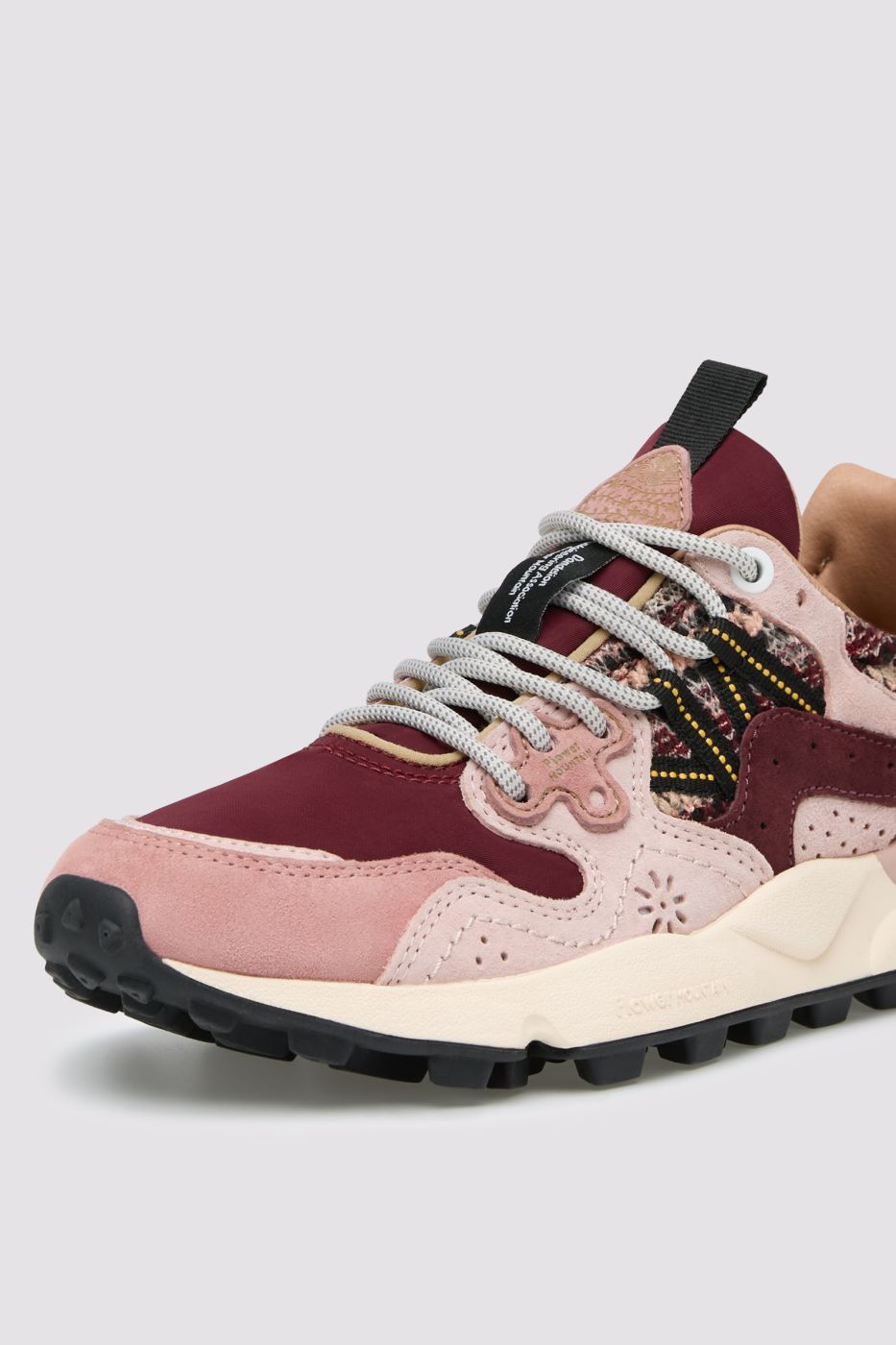 YAMANO 3 WOMAN SUEDE/WOOLEN KNITTING PURPLE-PINK-BROWN