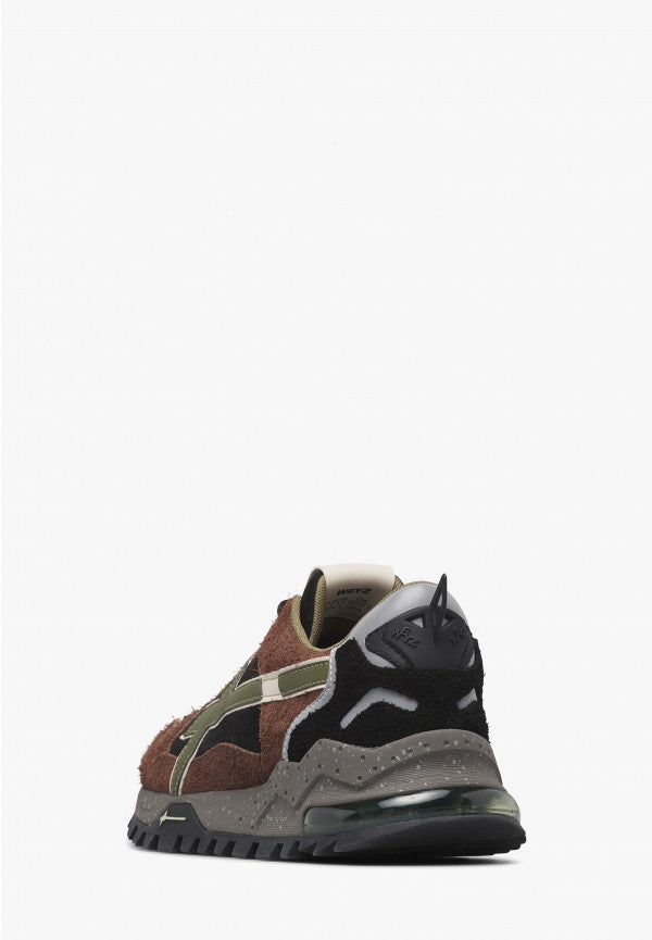 BREEZE 3-M. BRUSHED SUEDE/E-SUEDE/PEPPER SOLE DARK BROWN-BLACK