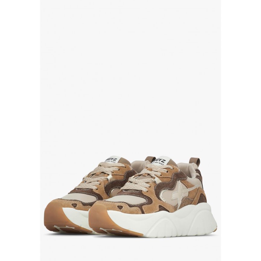 MIA-W. - Sneakers in suede e tessuto tecnico - Marrone-Platino