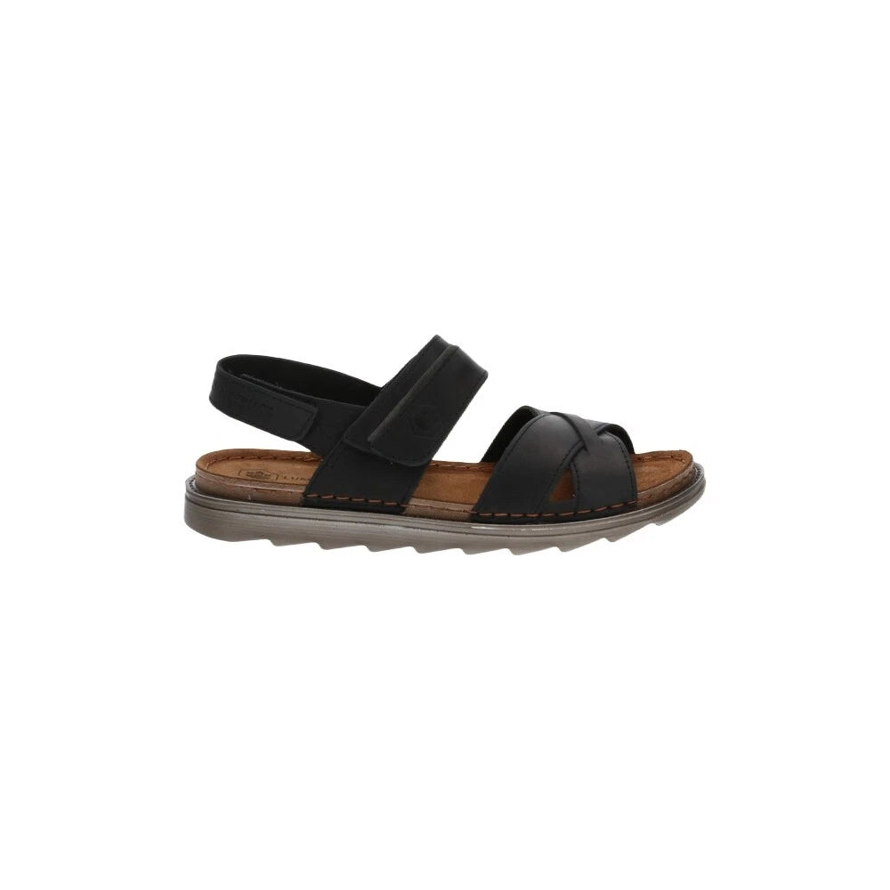 MAN BLACK SANDALS CROSSED BANDS SLIPPER