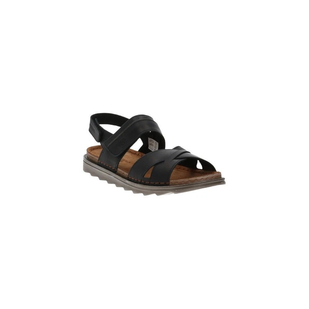 MAN BLACK SANDALS CROSSED BANDS SLIPPER