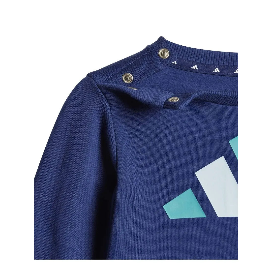 ADIDAS TUTA COMPLETA GIROCOLLO BAMBINO JW2451 ESSENTIALS BLU VERDE FELPATA