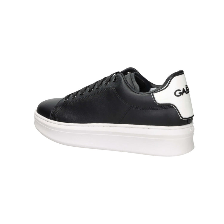 SNEAKERS ADDICT IN ACTION LEATHER CON BACK PART IN RUBBER NERO BIANCO