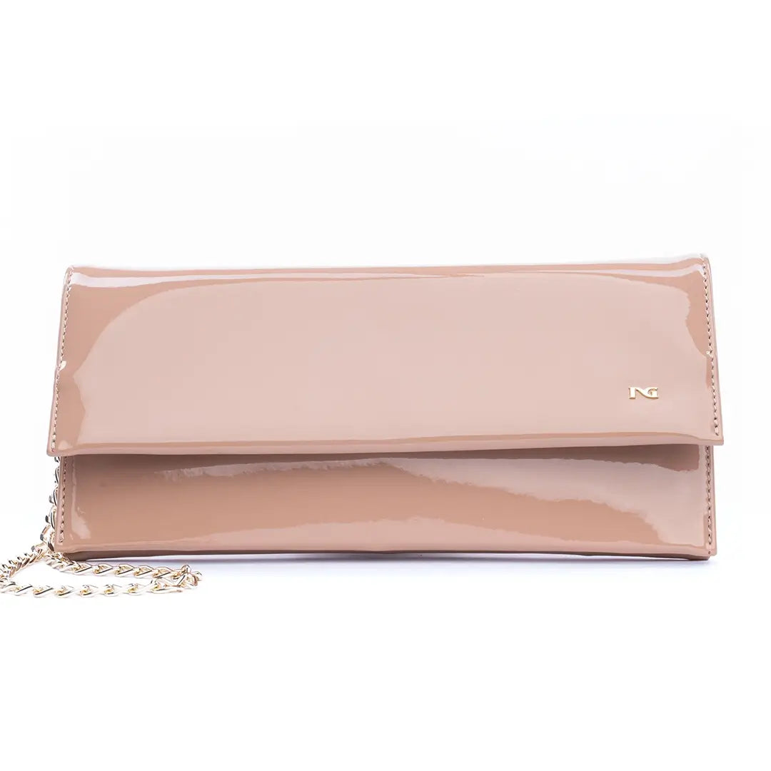 NERO GIARDINI POCHETTE DONNA IN VERNICE NUDO