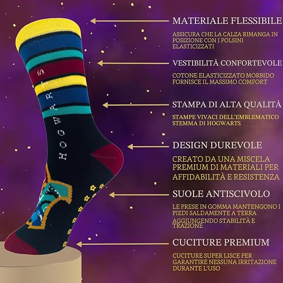 Harry Potter Calzini per Ragazzi, Calzini Antiscivolo Hogwarts
