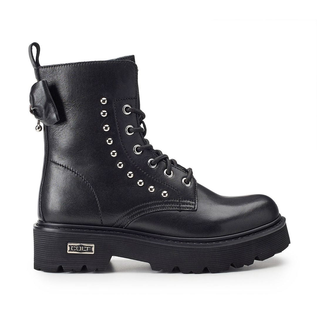 SLASH 4349 MID W LEATHER BLACK/BLACK STUDS