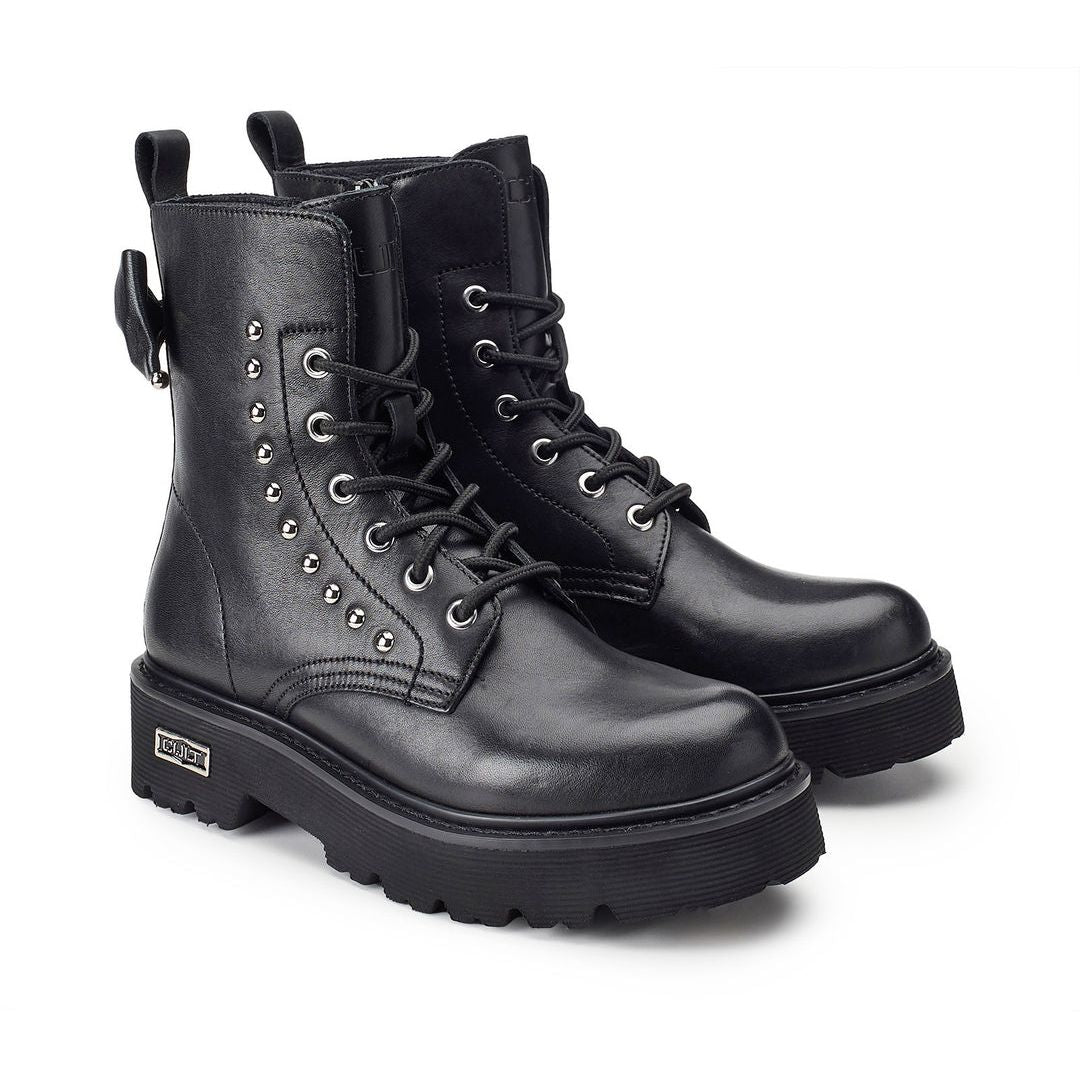 SLASH 4349 MID W LEATHER BLACK/BLACK STUDS