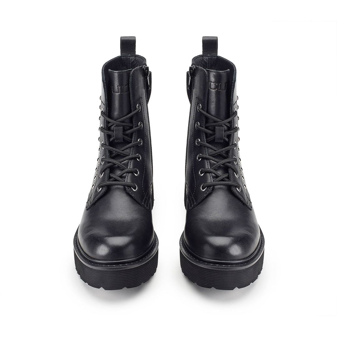 SLASH 4349 MID W LEATHER BLACK/BLACK STUDS