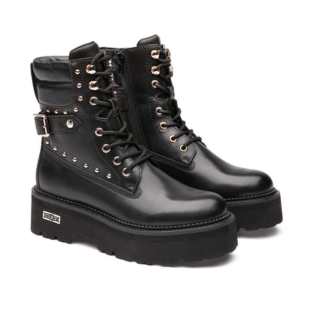Cult ROCKY 4641  mid w leather black/gold studs