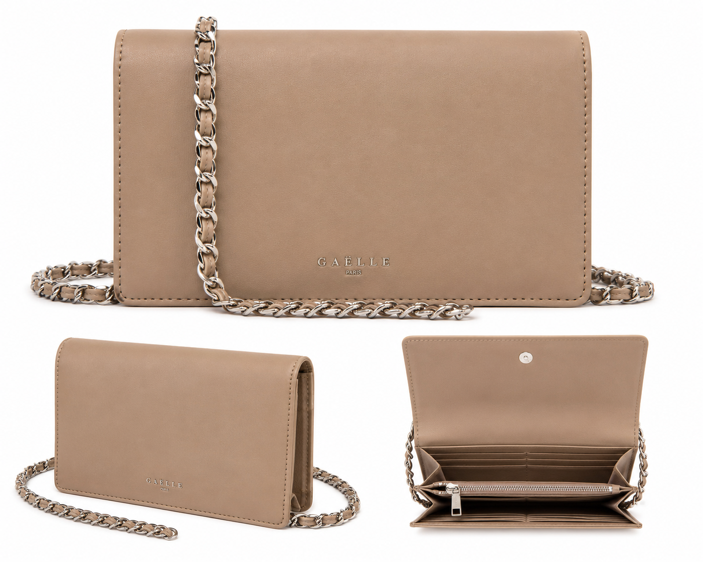 GAELLE Wallet in Ecopelle con Logo