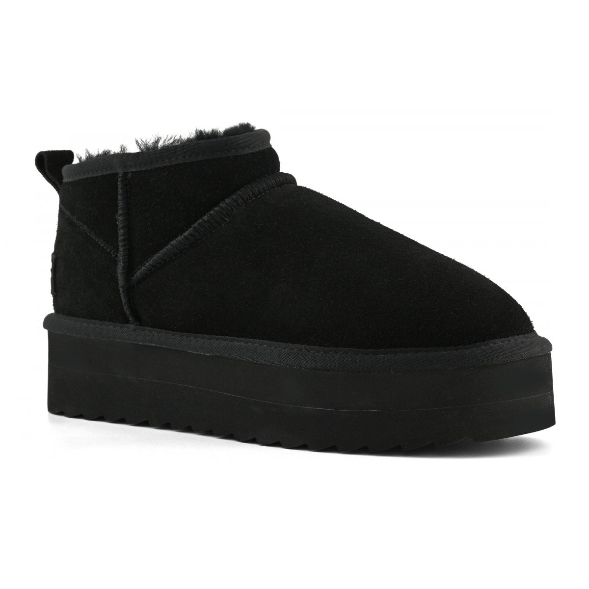 Platform sheepskin suede boot
