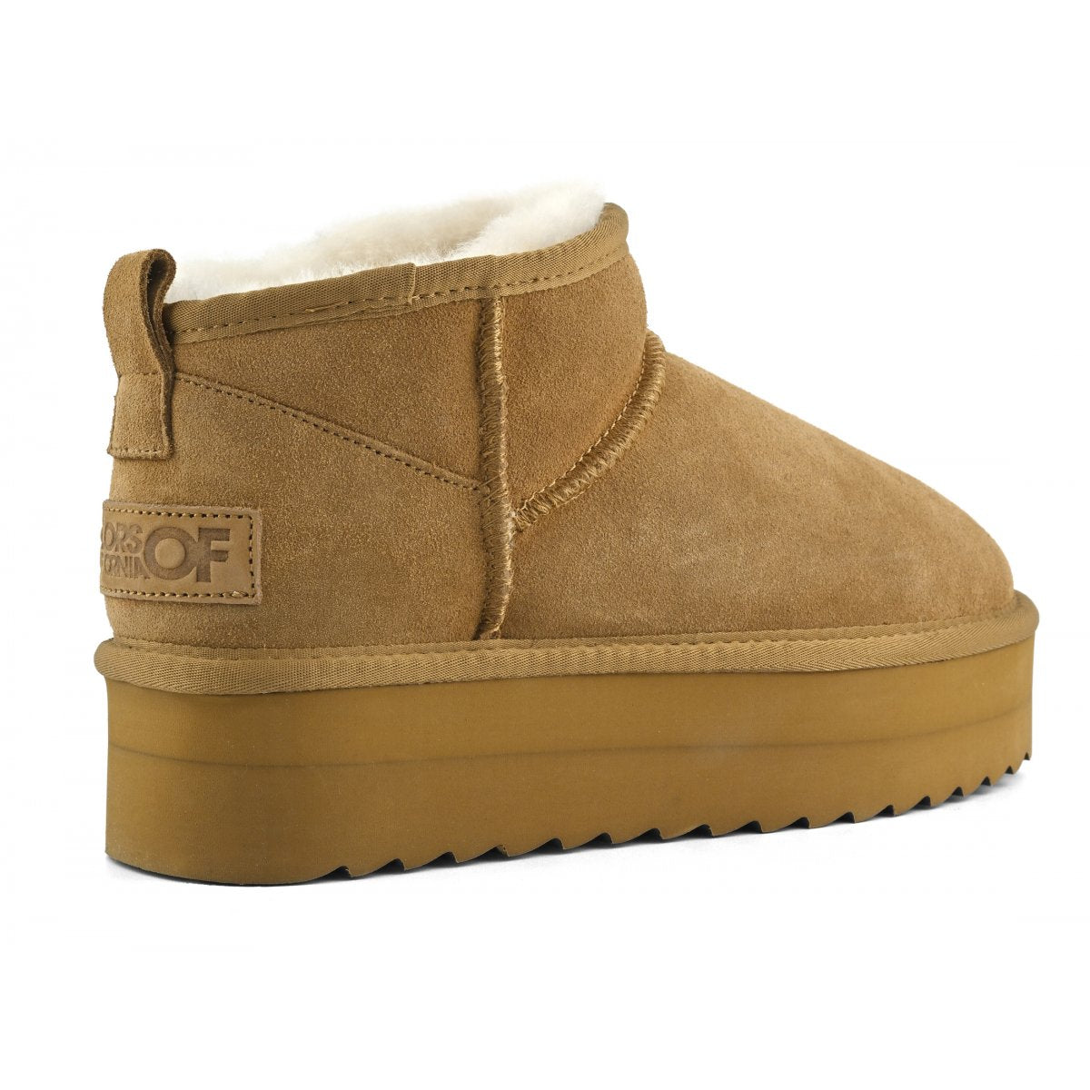 Platform sheepskin suede boot