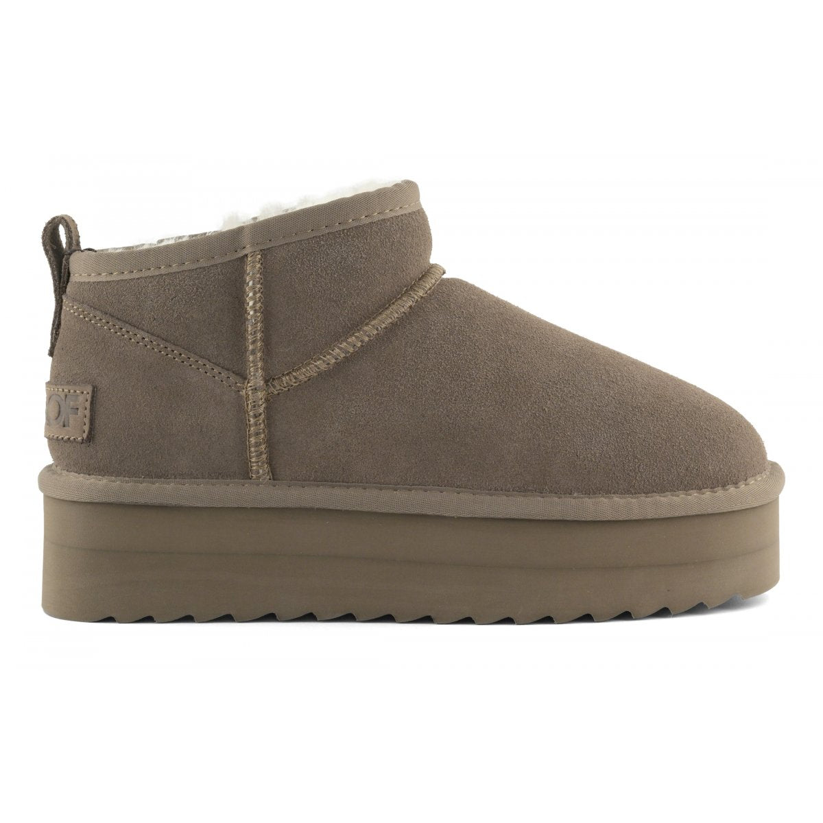 Platform sheepskin suede boot