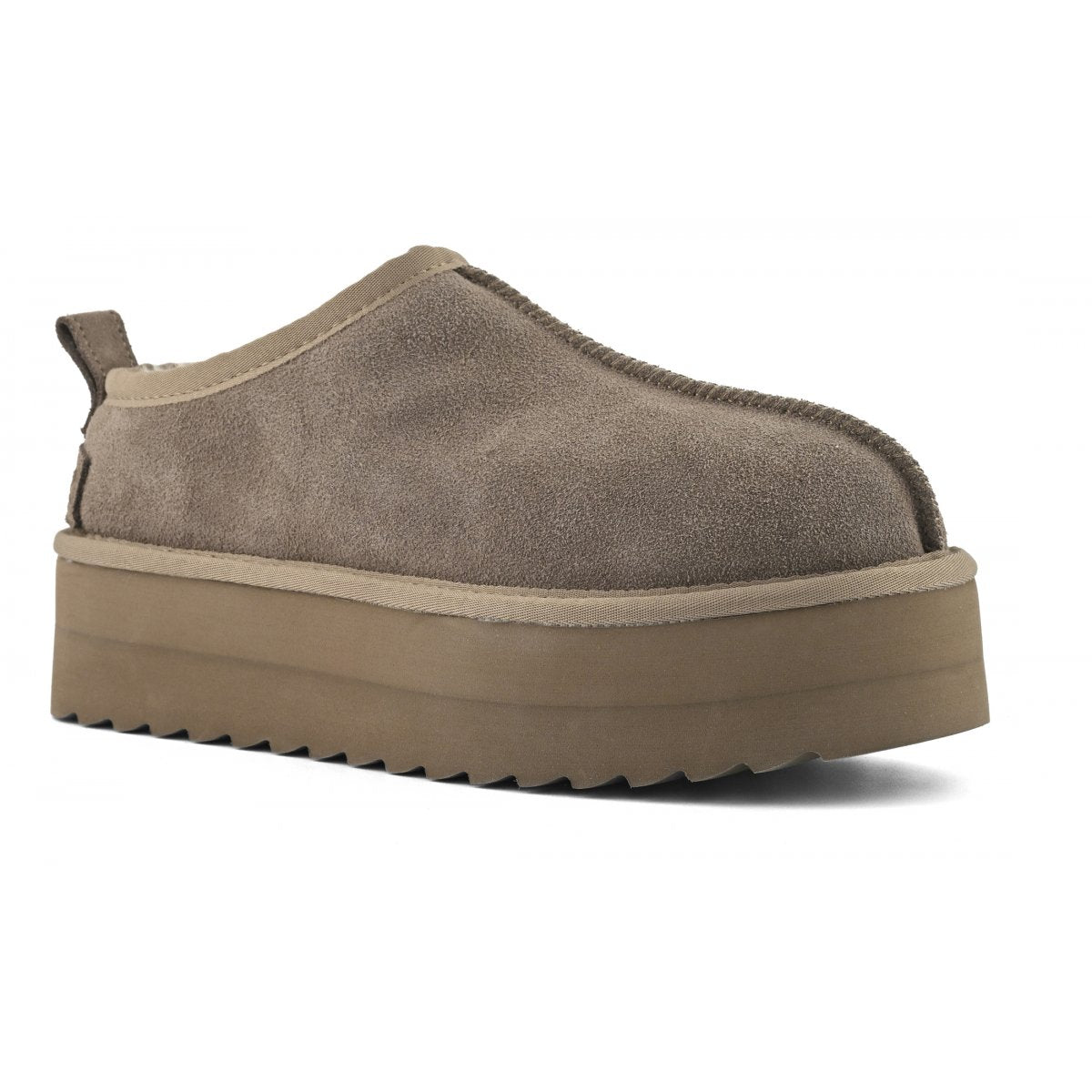 Platform sheepskin slipper