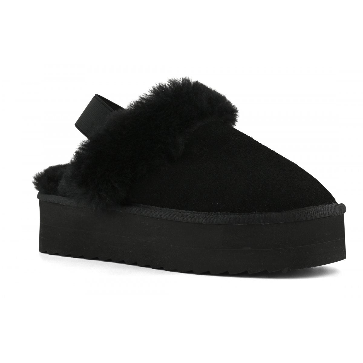 Platform sheepskin slipper
