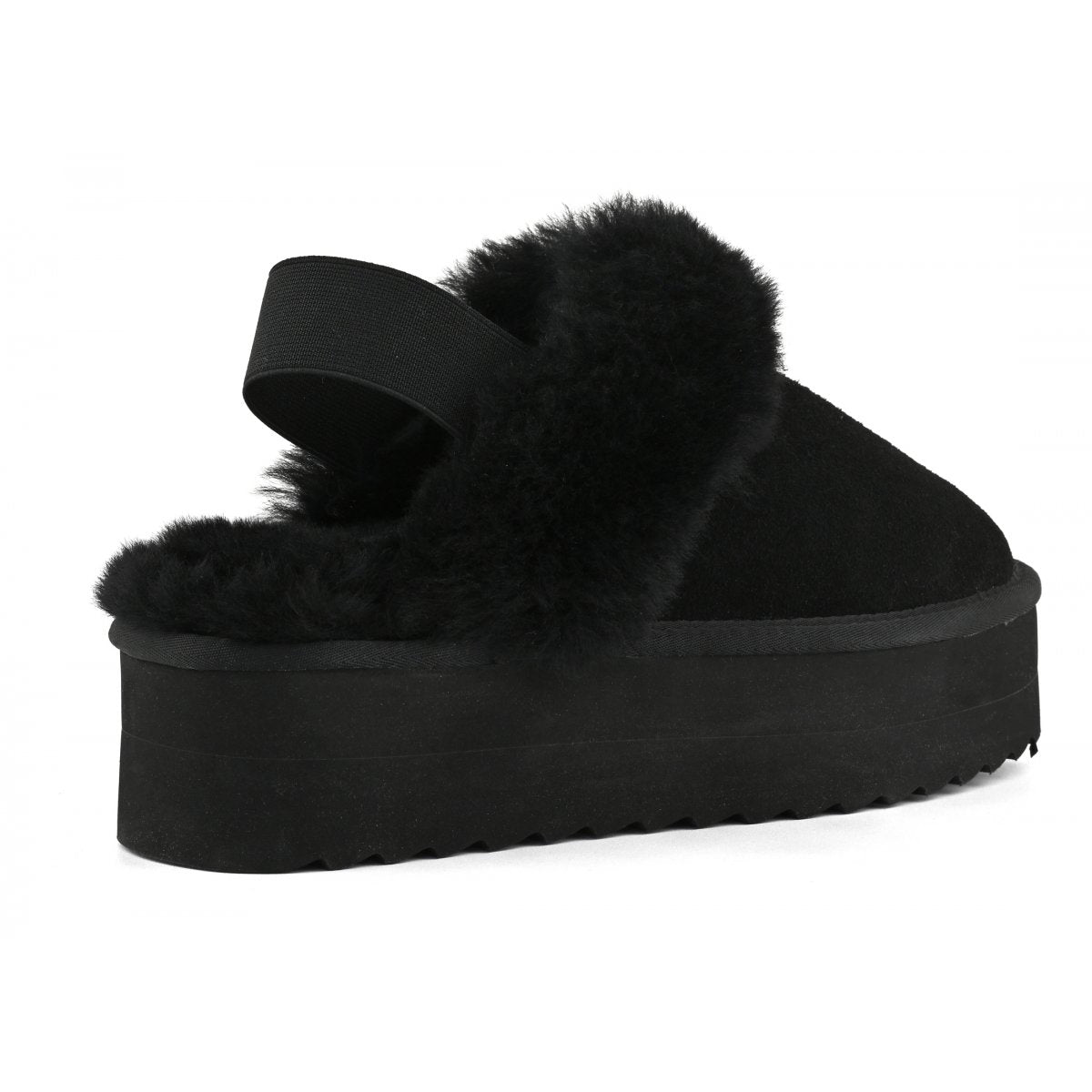 Platform sheepskin slipper