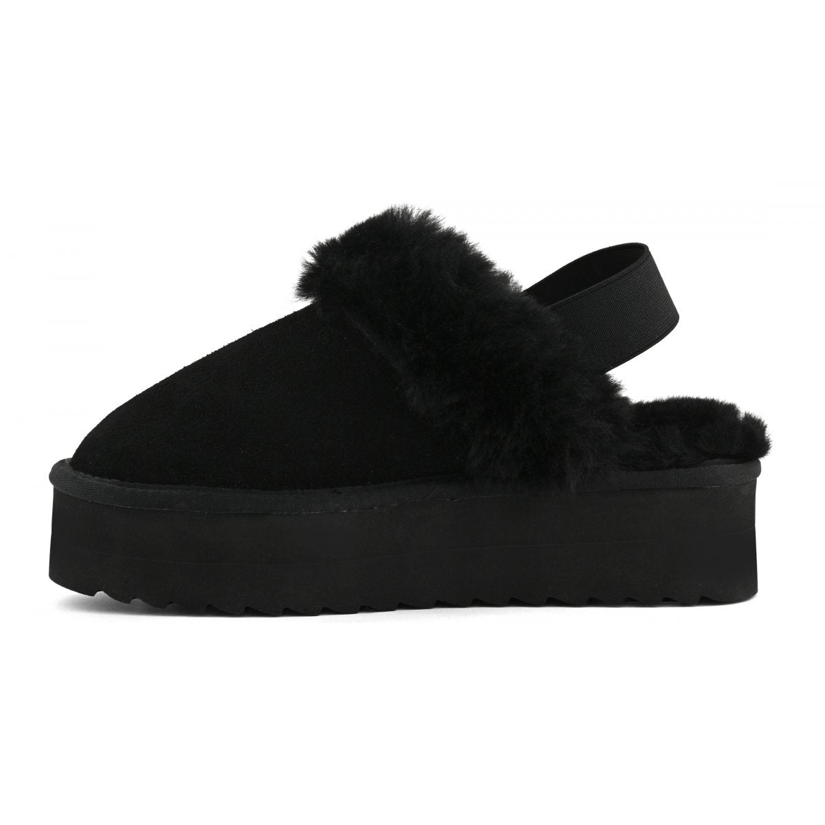 Platform sheepskin slipper