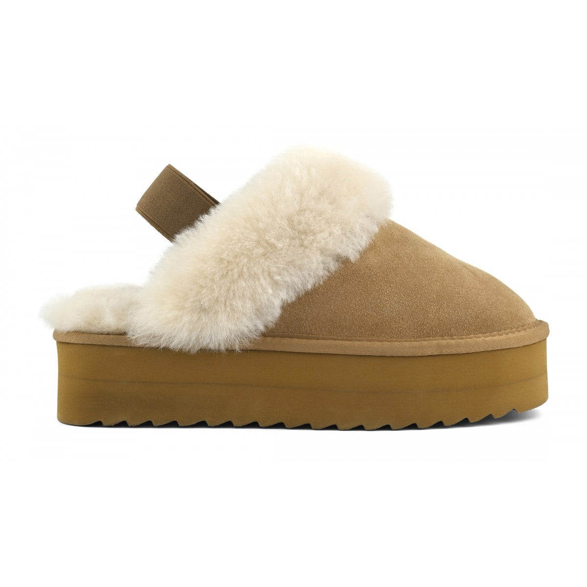 Platform sheepskin slipper