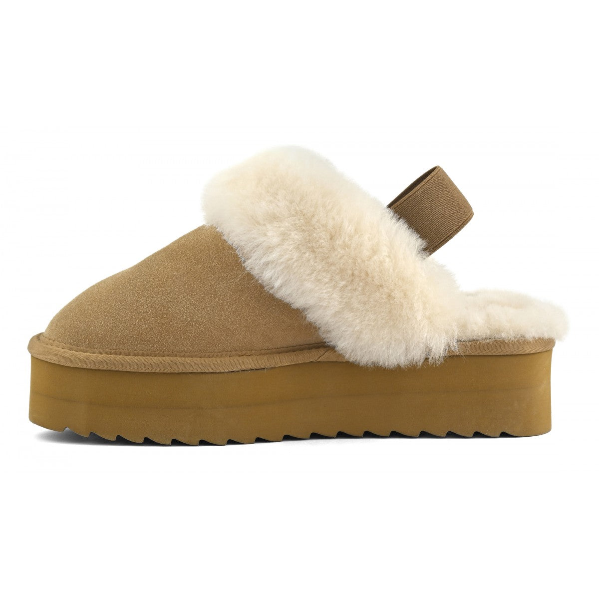 Platform sheepskin slipper