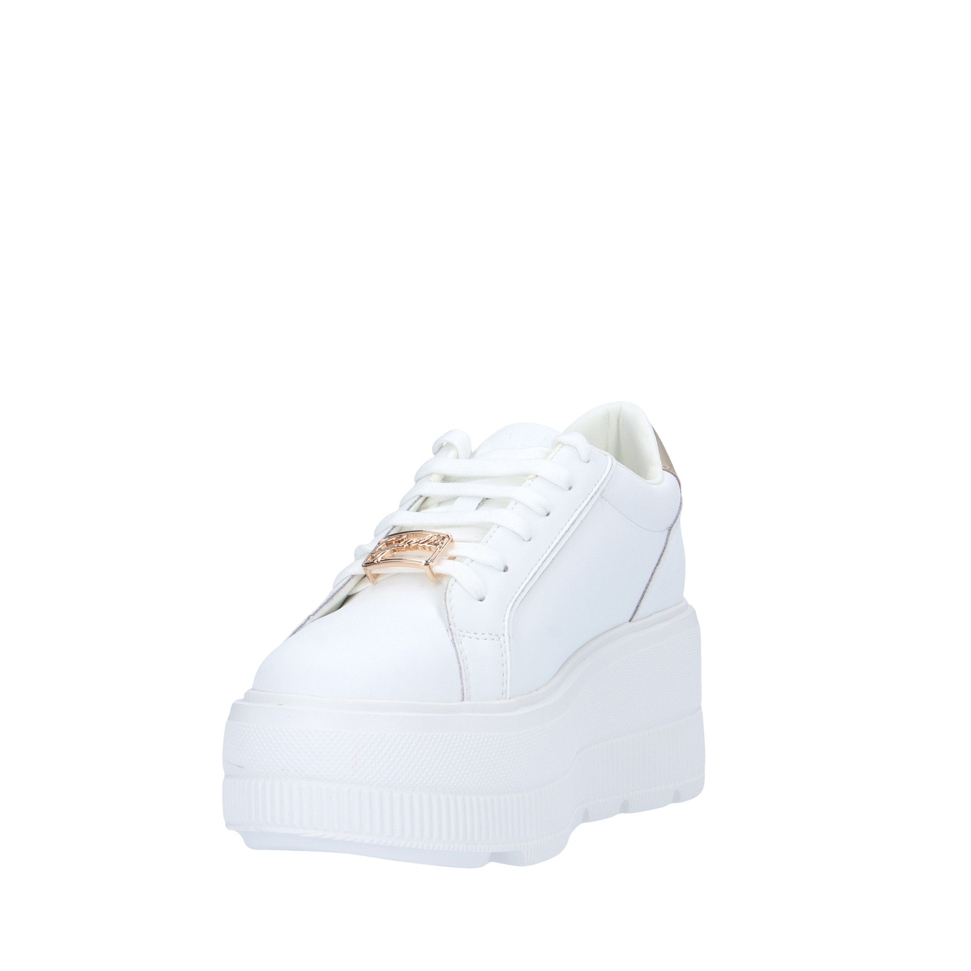 SNEAKERS ADDICT PLATFORM IN ACTION LEATHER CON PASSALACCIO LOGATO BIANCO