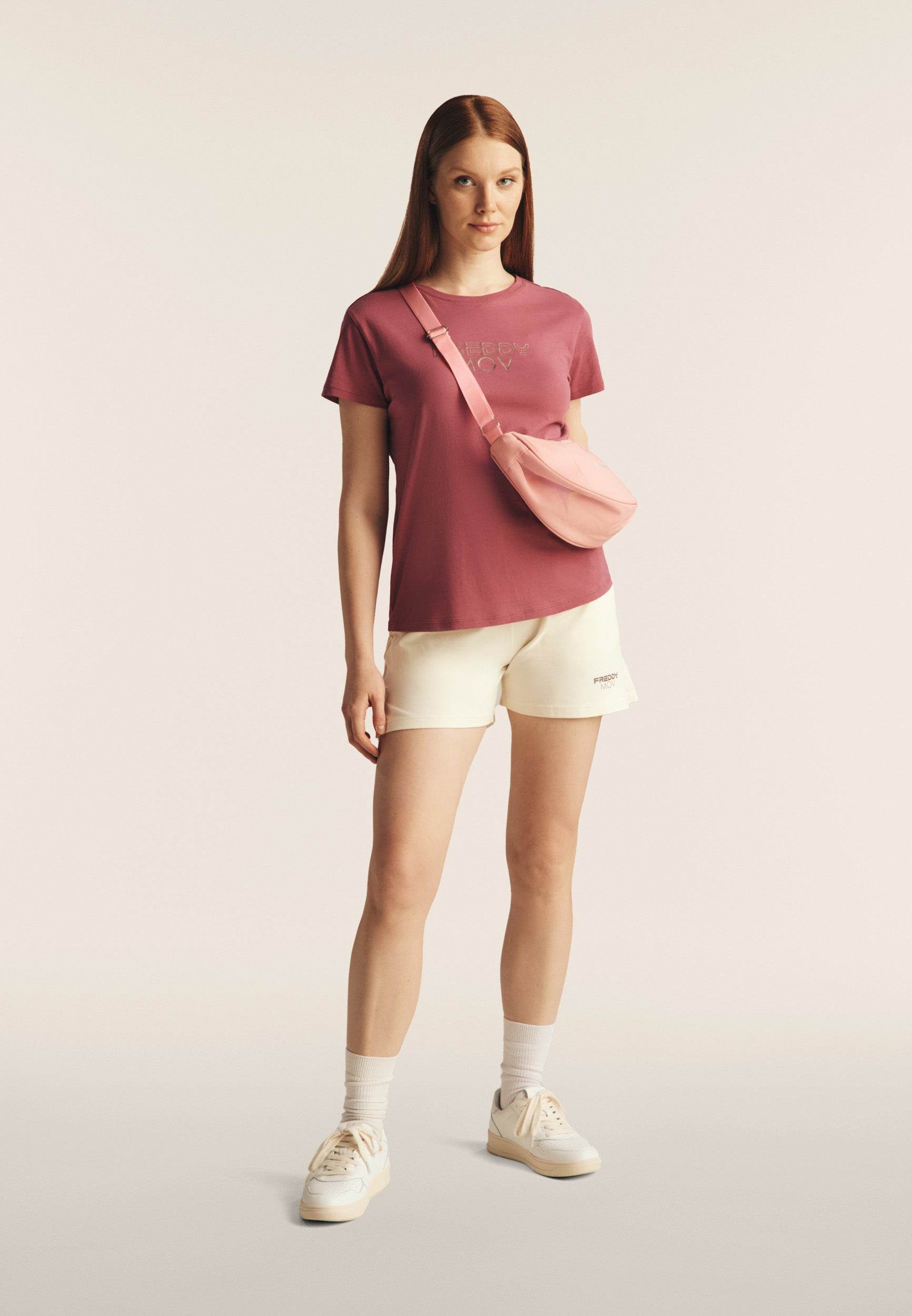 T-shirt Regular con Stampa Metallizzata