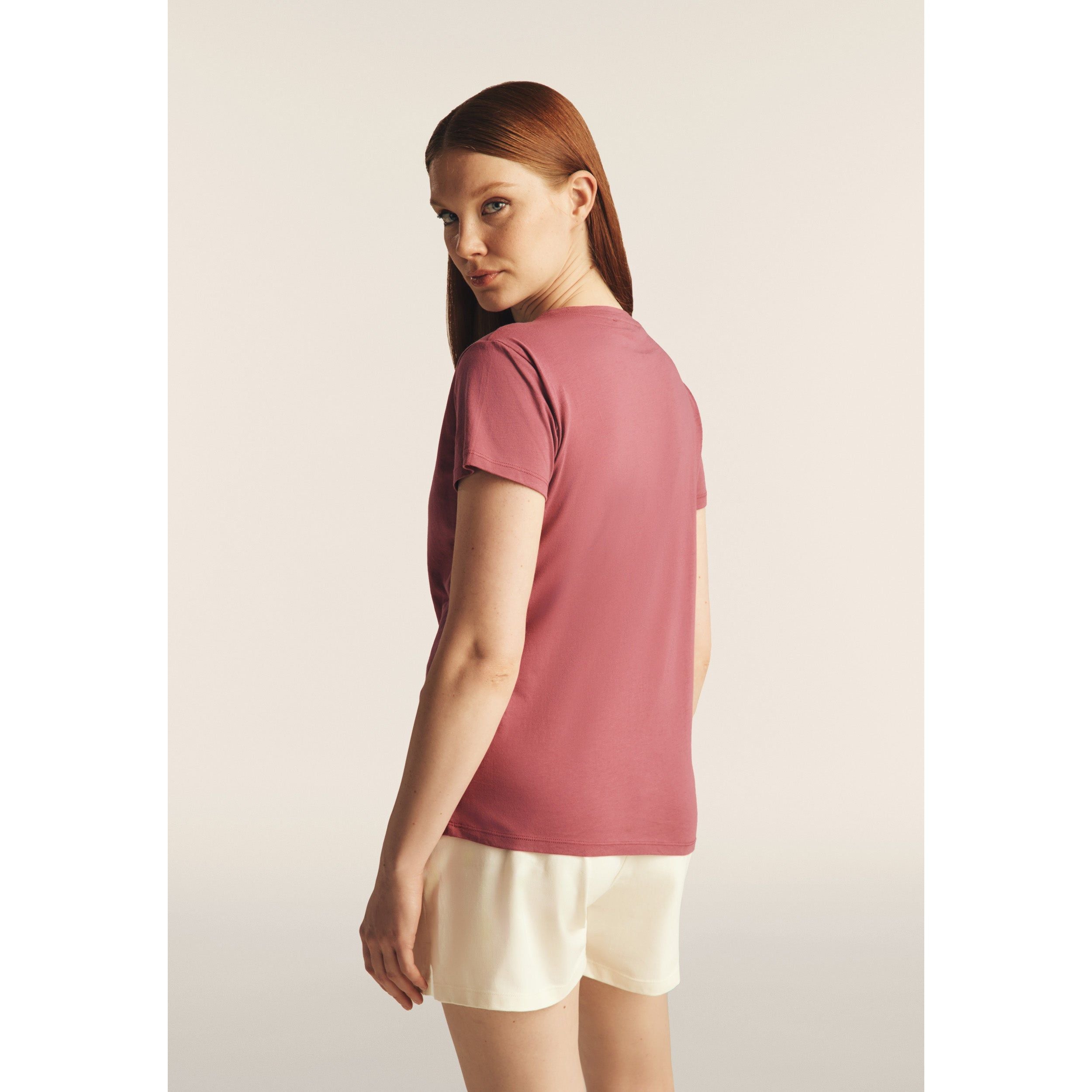 T-shirt Regular con Stampa Metallizzata