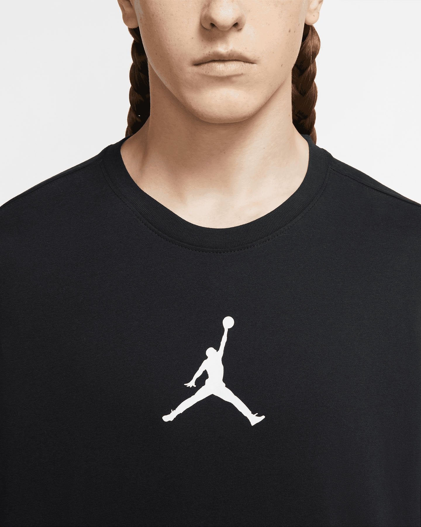 T-Shirt Jordan nera logo bianco