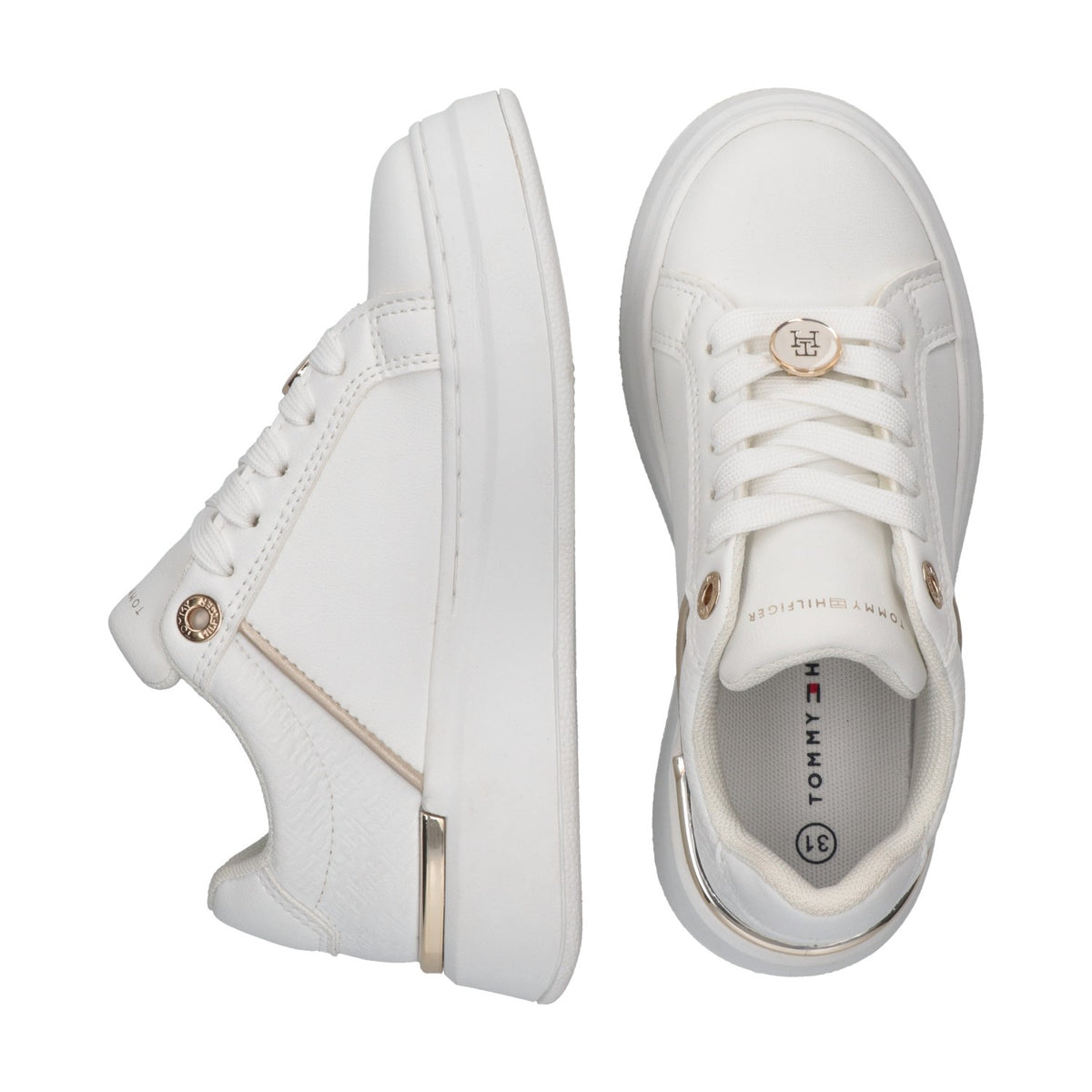 Tommy Hilfiger Sneaker Bassa Allacciata Bianco Bambina - immagine 4