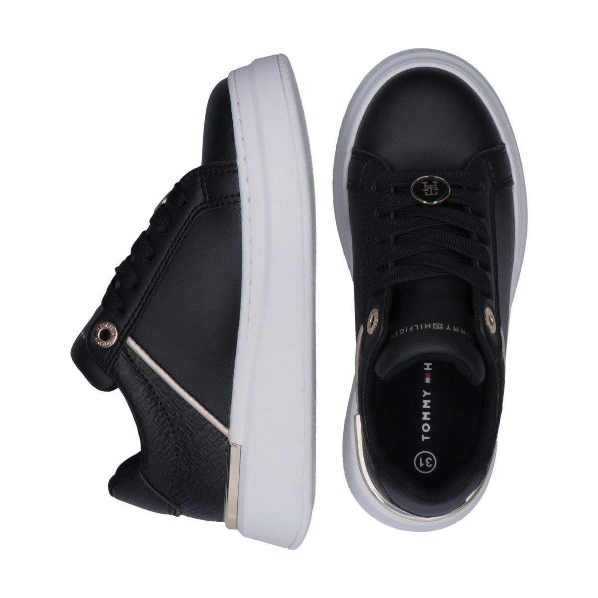 Tommy Hilfiger Sneaker Bassa Allacciata Nero Bambina - immagine 4