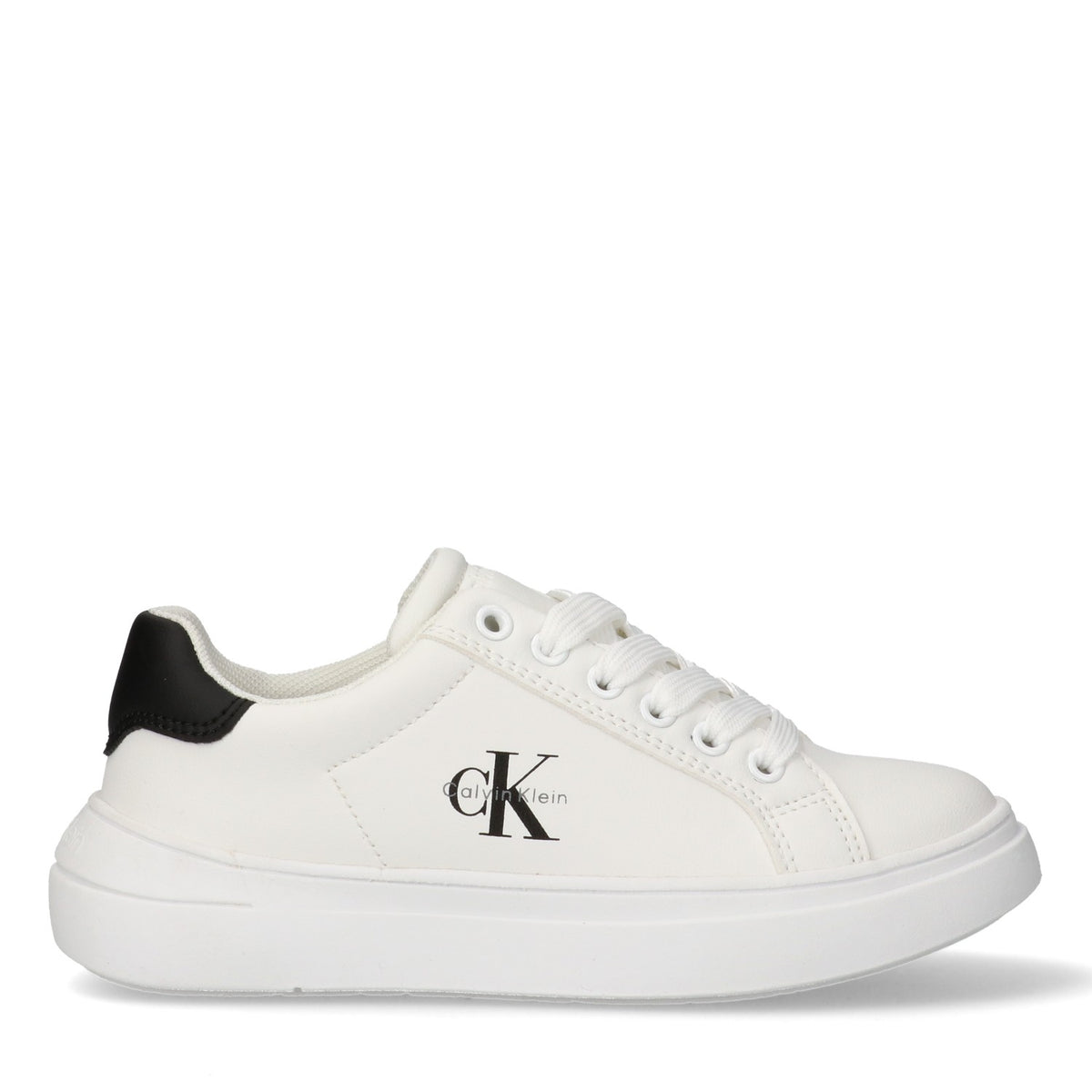 Calvin Klein Sneaker Bassa Allacciata Bianco/Nero Unisex - immagine 2