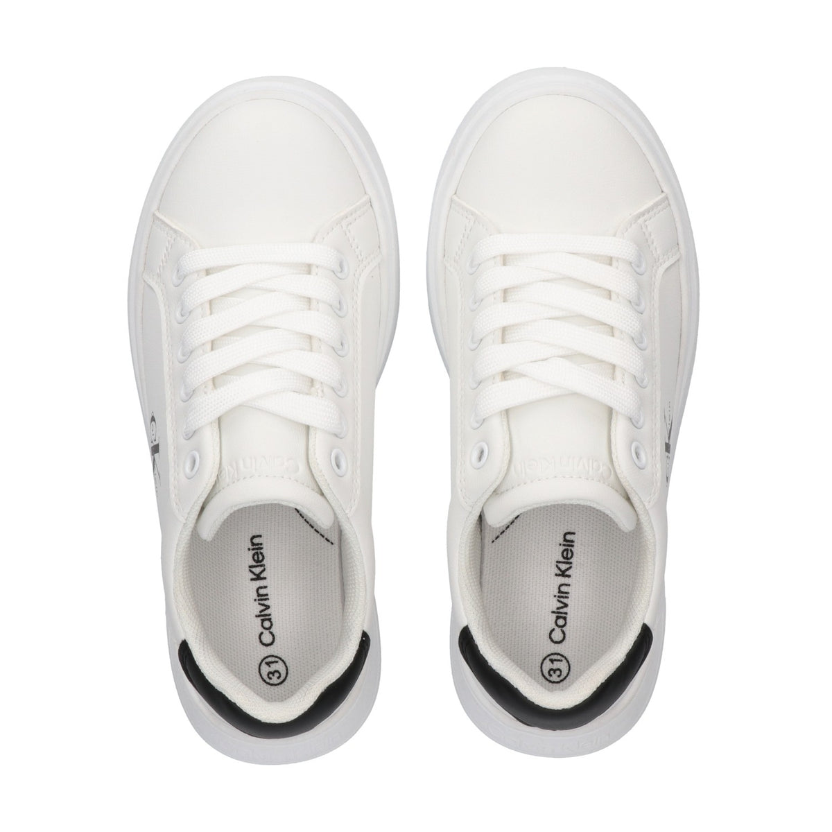 Calvin Klein Sneaker Bassa Allacciata Bianco/Nero Unisex - immagine 3