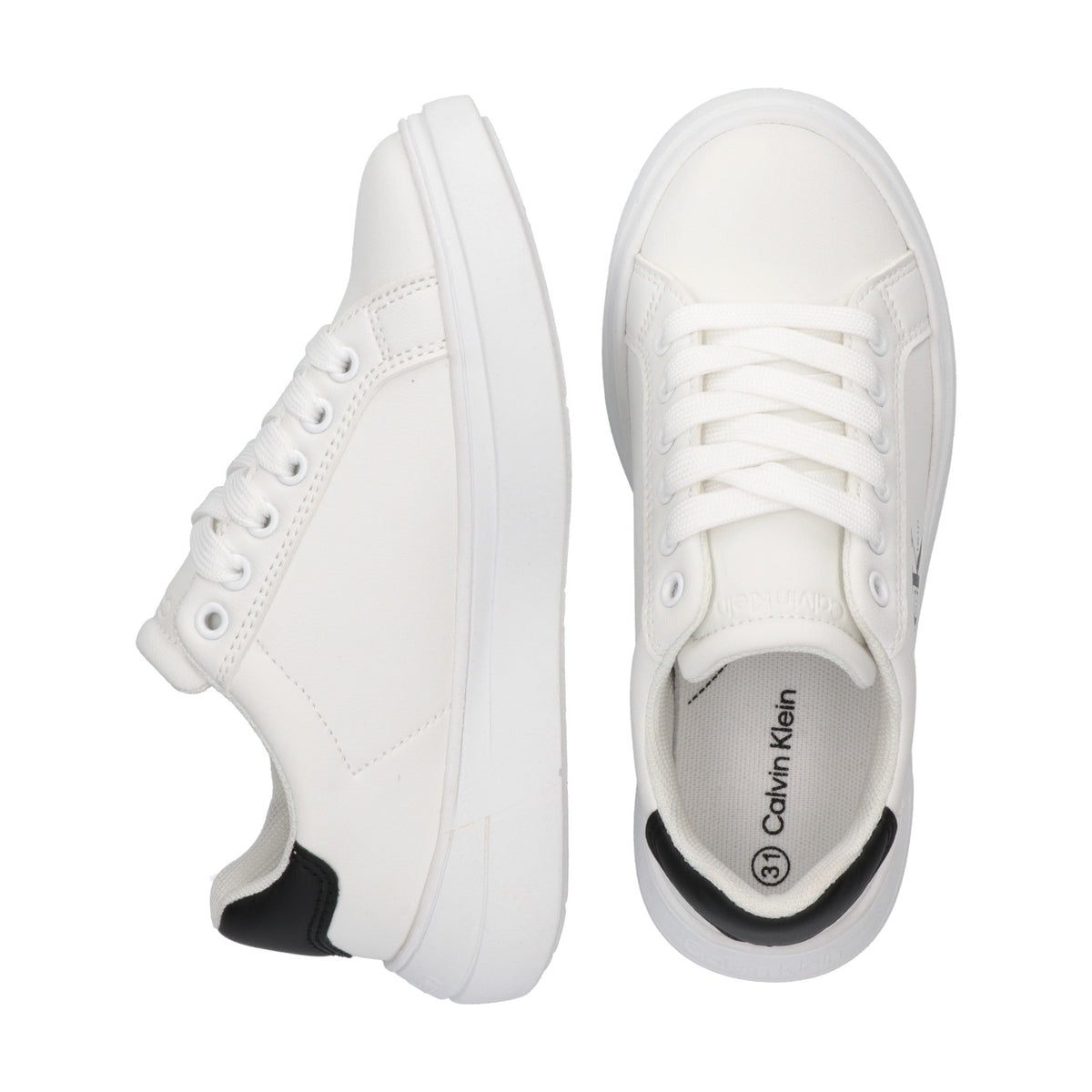 Calvin Klein Sneaker Bassa Allacciata Bianco/Nero Unisex - immagine 4