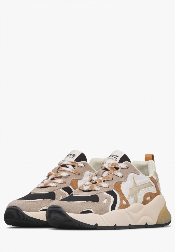 SARAH-W. SUEDE/NYLON/E-MET GREY-BLACK-PLATINUM